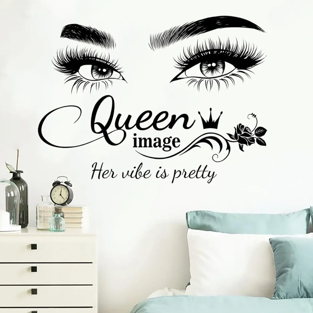 Queen Vibes Inspirational Wall Sexy Eyes Motivational Words Stickers Decoration